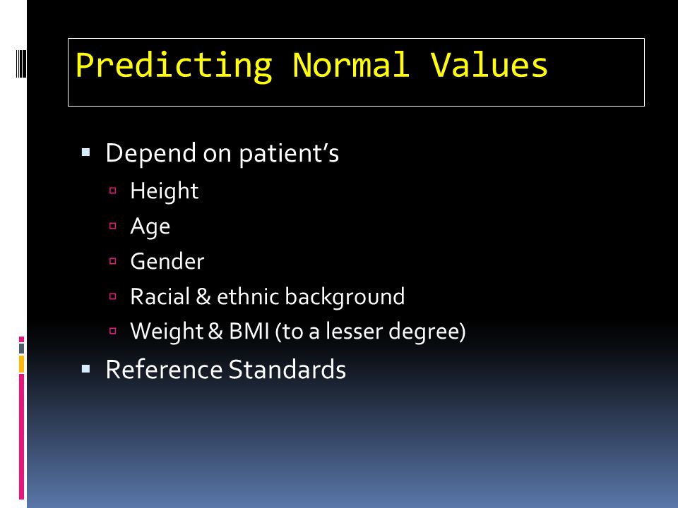 Predicting Normal Values