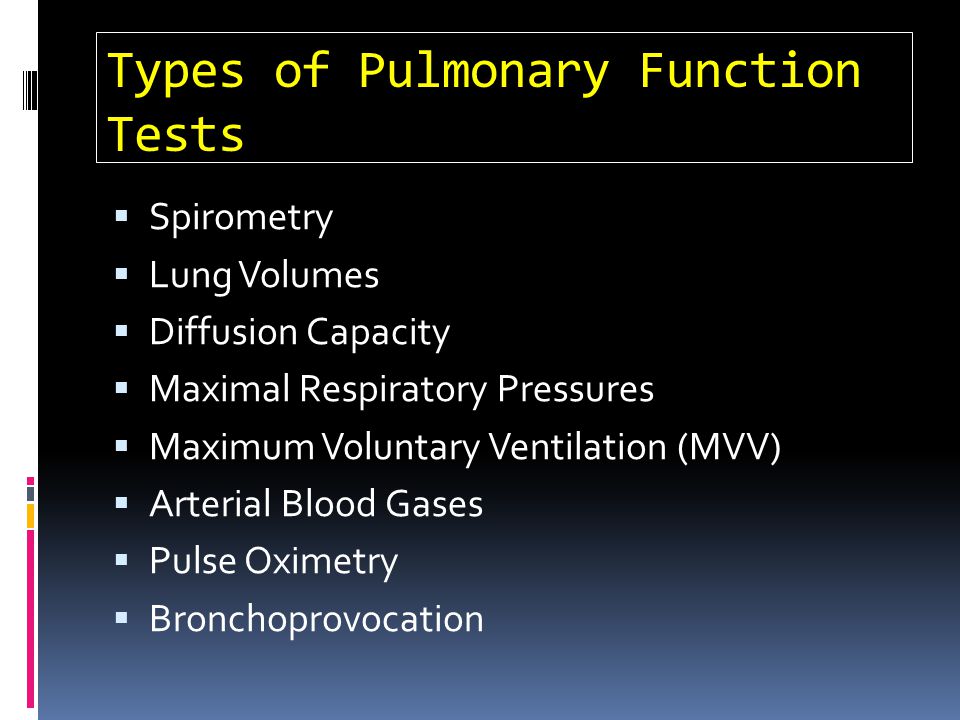 Types of Pulmonary Function Tests