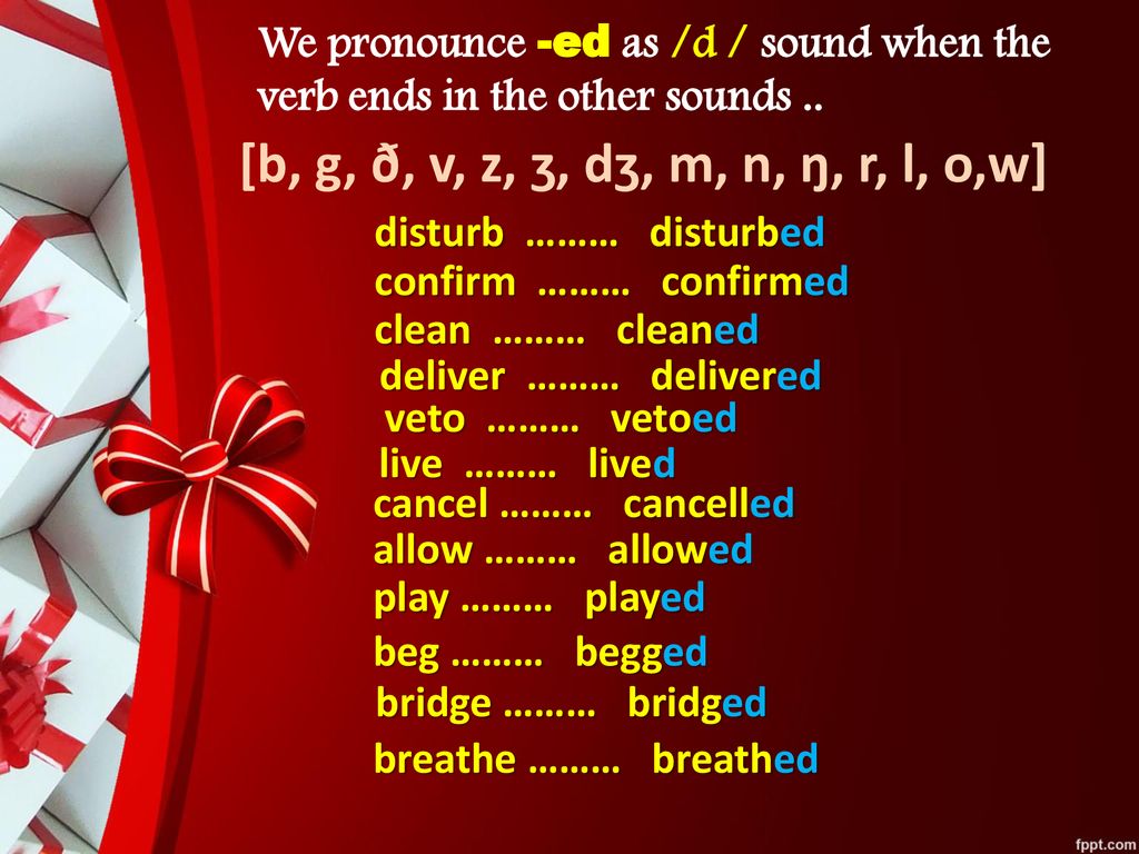 Ed Endings Pronunciation Ppt Download