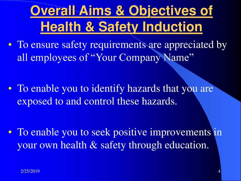 Health and Safety Induction Training ppt download