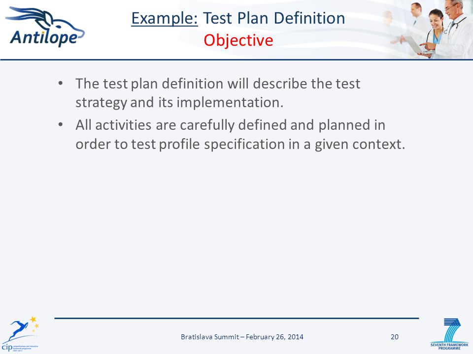 Example: Test Plan Definition Objective