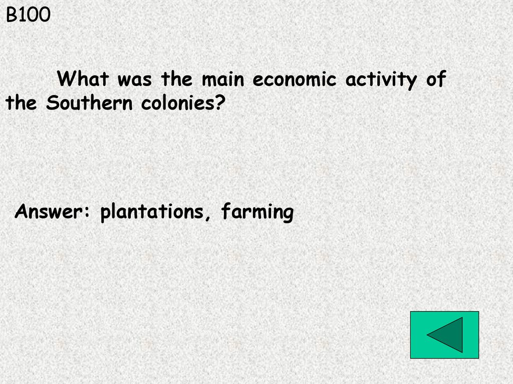 what was the main economic activity in the southern colonies