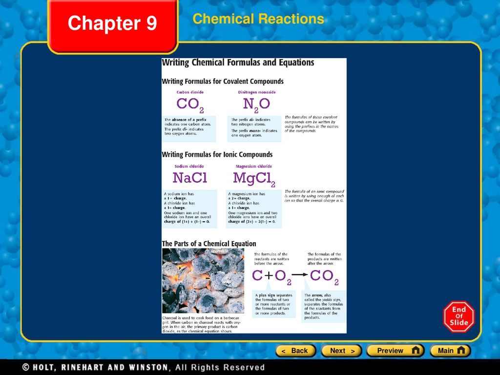 Chapter 9 Chemical Reactions