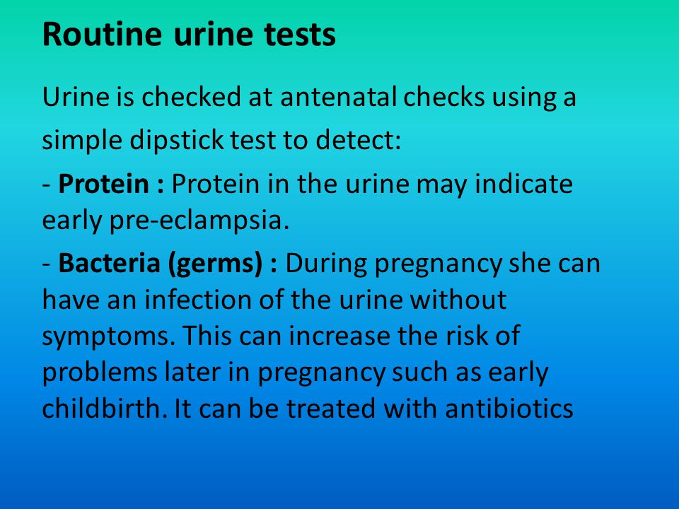 Routine urine tests