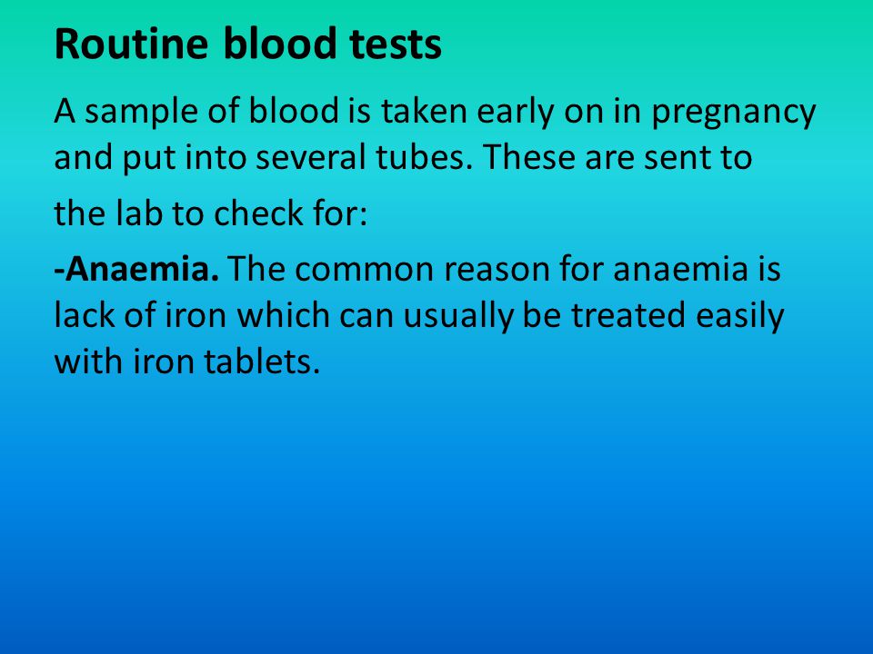 Routine blood tests