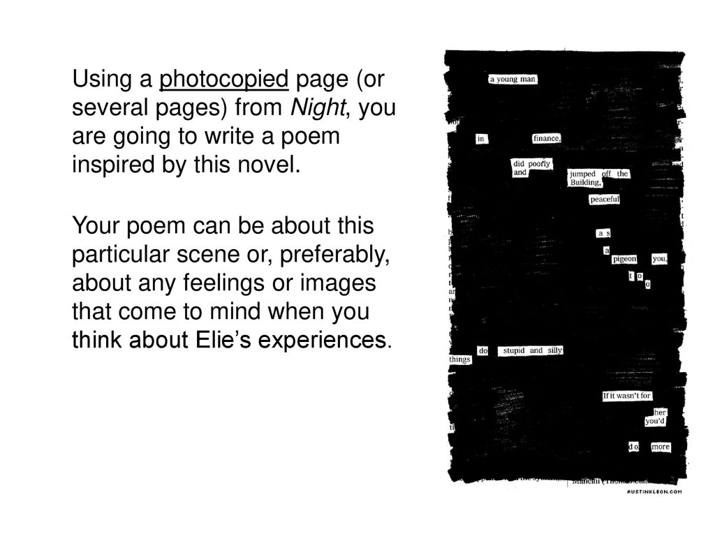 Blackout poetry is a form of "found" poetry that allows the poet