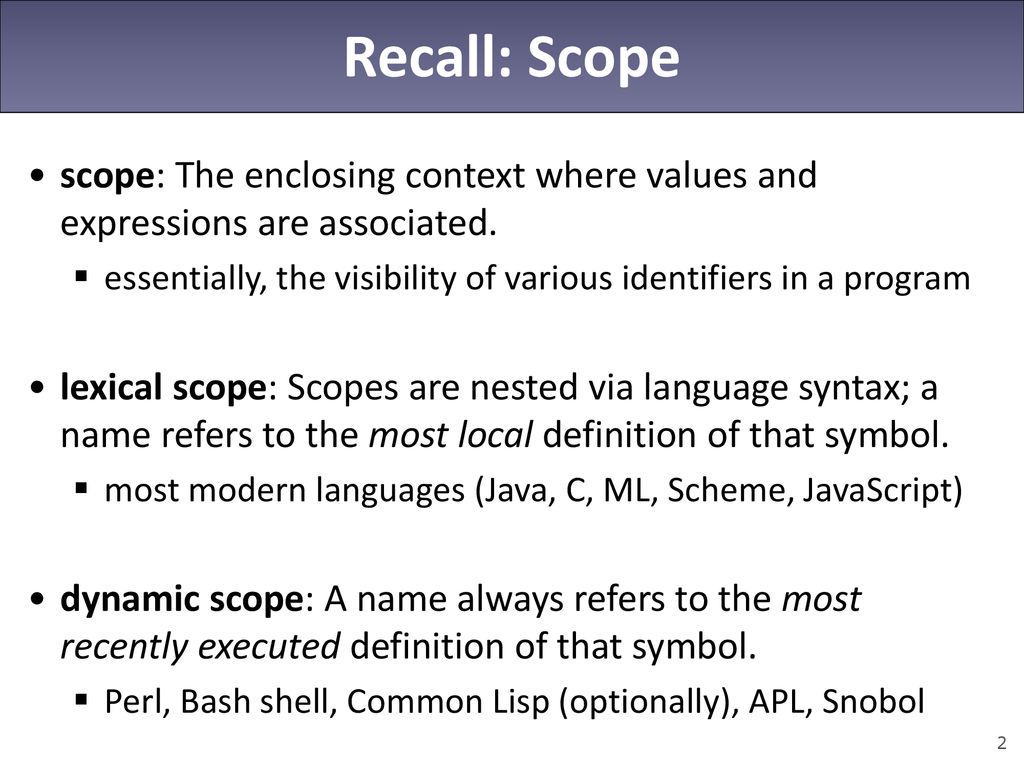 CSE 341 Lecture 27 JavaScript scope and closures - ppt download