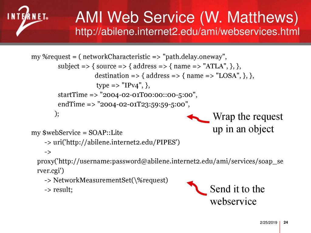 AMI Web Service (W. Matthews)   internet2