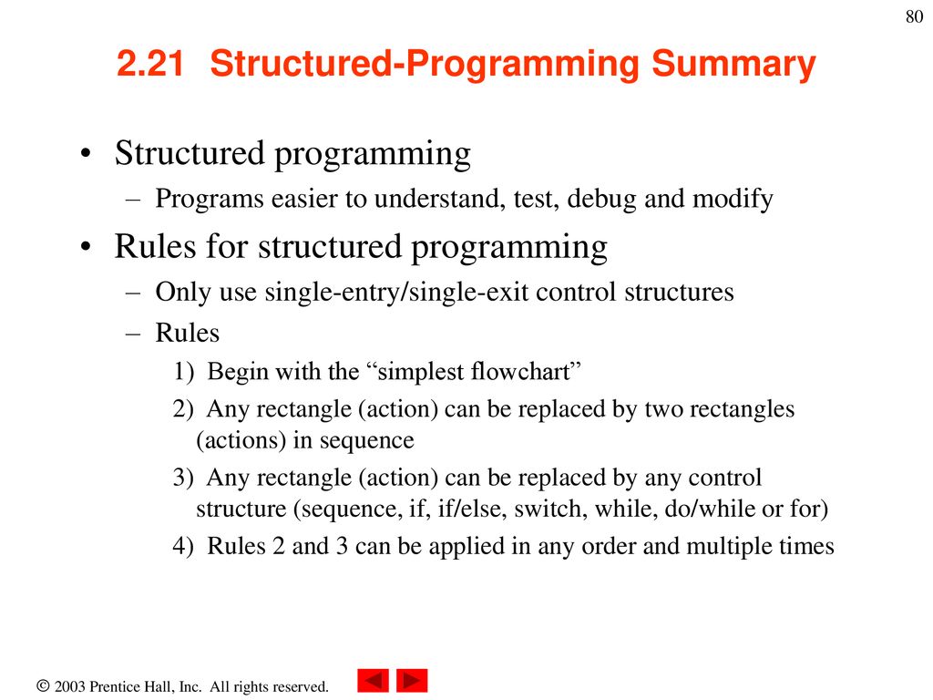 2.21 Structured-Programming Summary