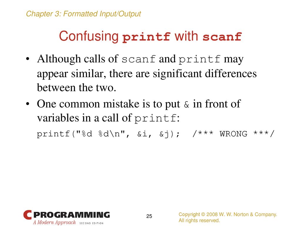 Confusing printf with scanf