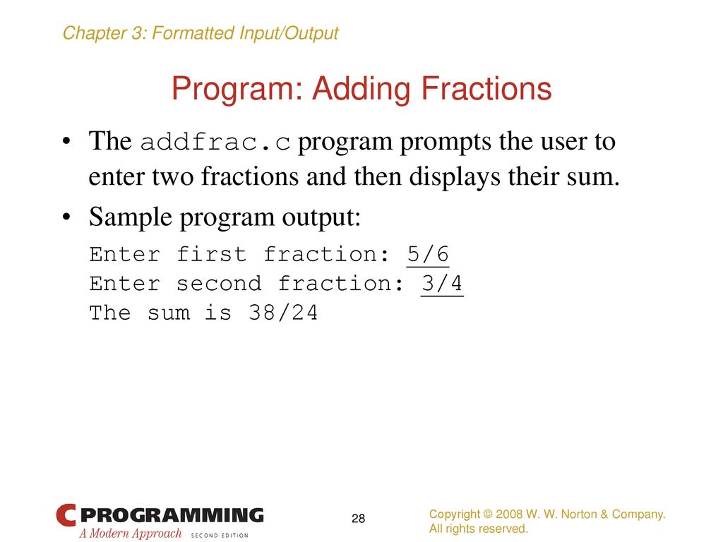 Program: Adding Fractions
