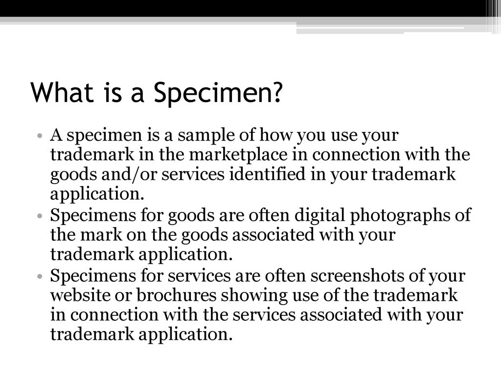 Trademark Specimens Vs Drawings Ppt Download