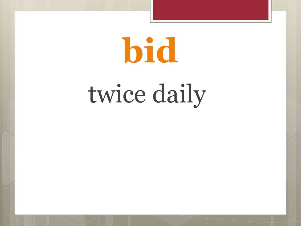 bid twice daily