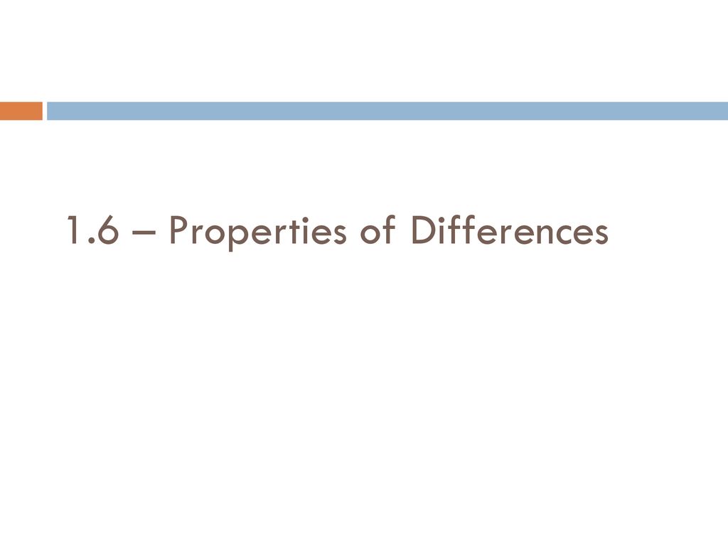 1.6 – Properties of Differences