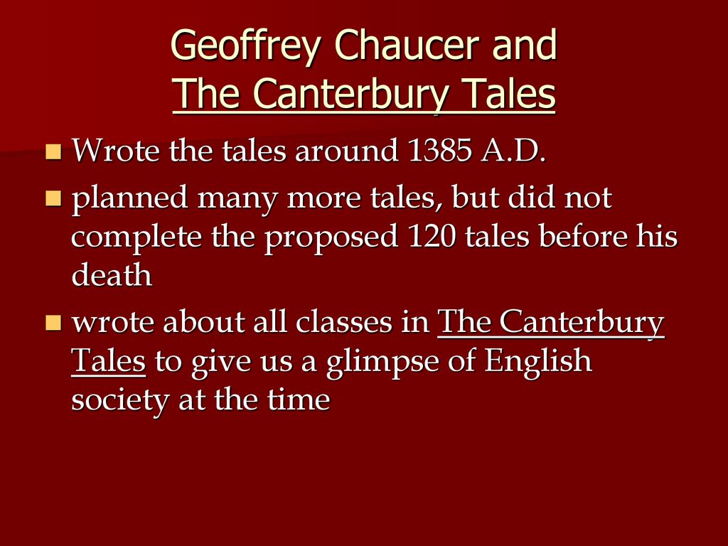 Canterbury Tales Social Classes Chart