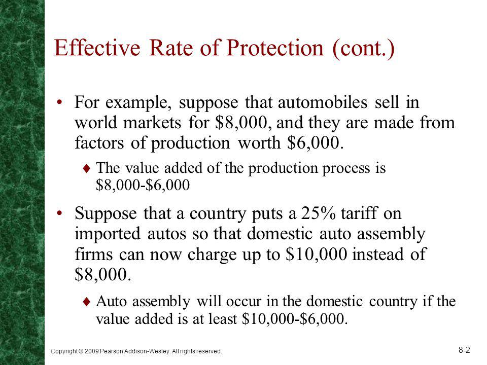 Effective Rate of Protection (cont.)