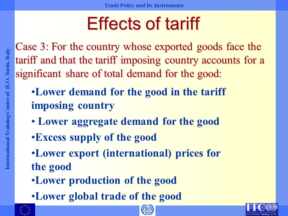 effects of a tariff on international trade