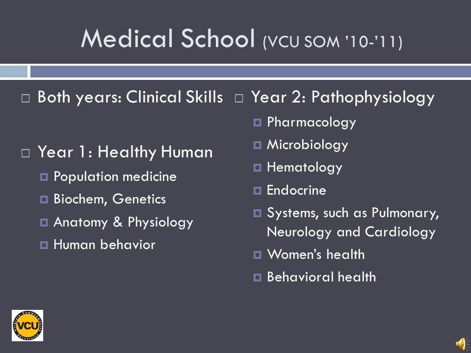 Medical School (VCU SOM ’10-’11)
