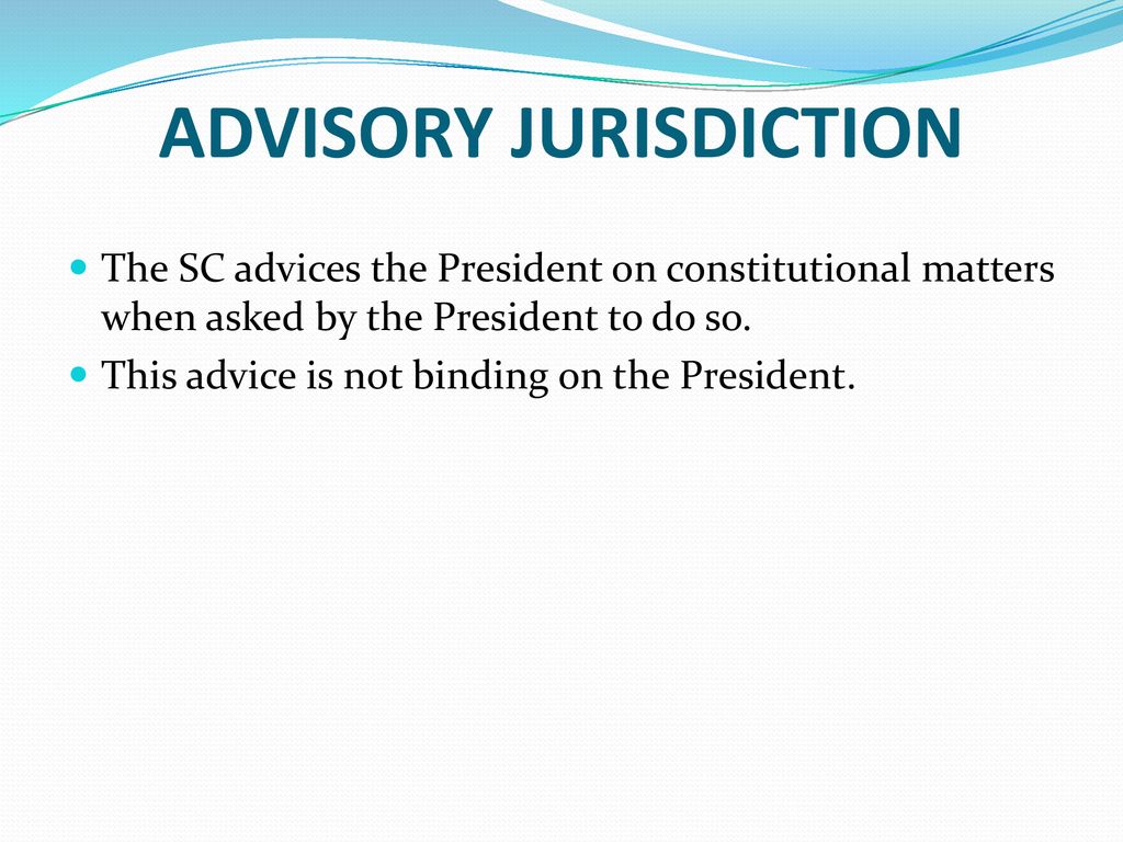 advisory jurisdiction definition