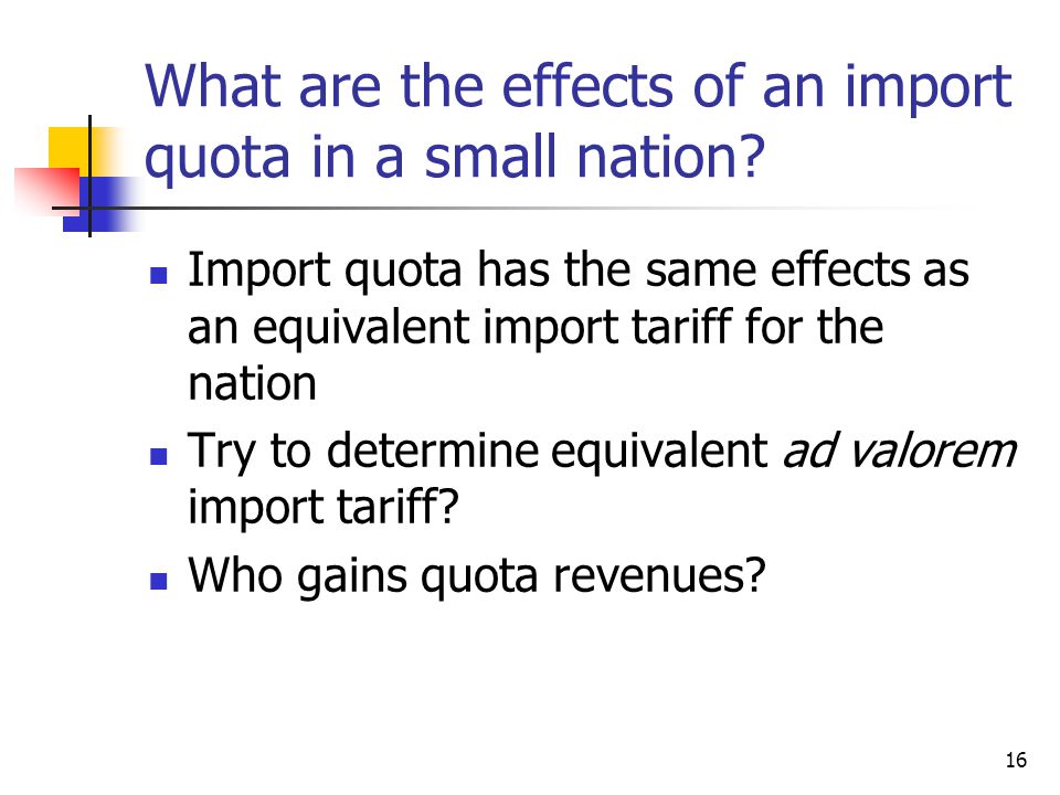 What are the effects of an import quota in a small nation