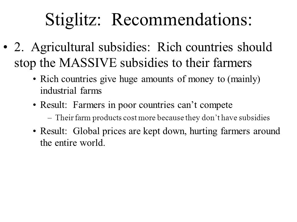should agricultural subsidies be stopped