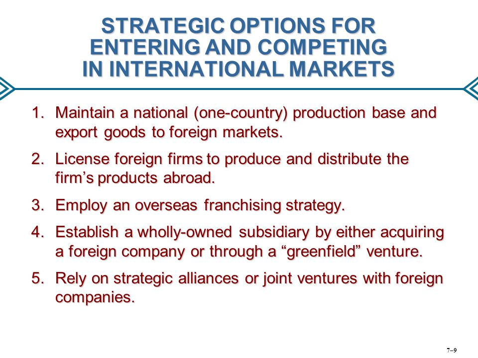 strategies for competing in international markets