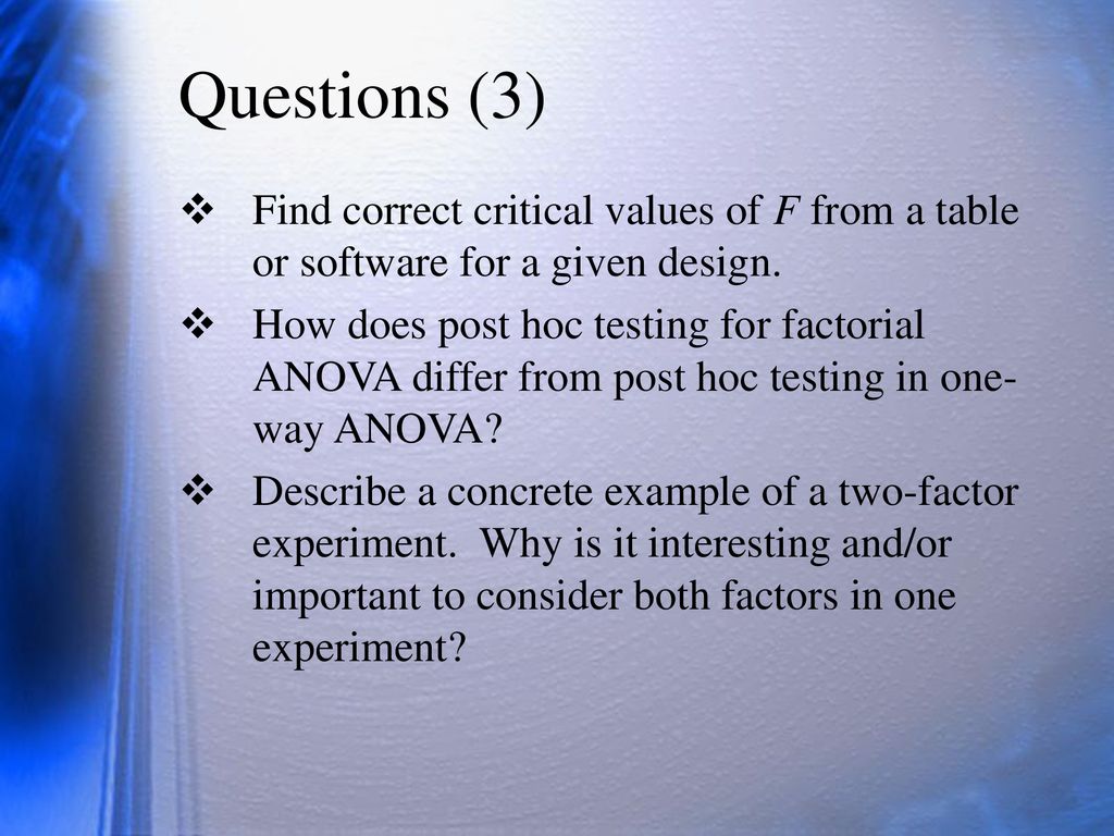 How to Find F Critical Value Two Way Anova