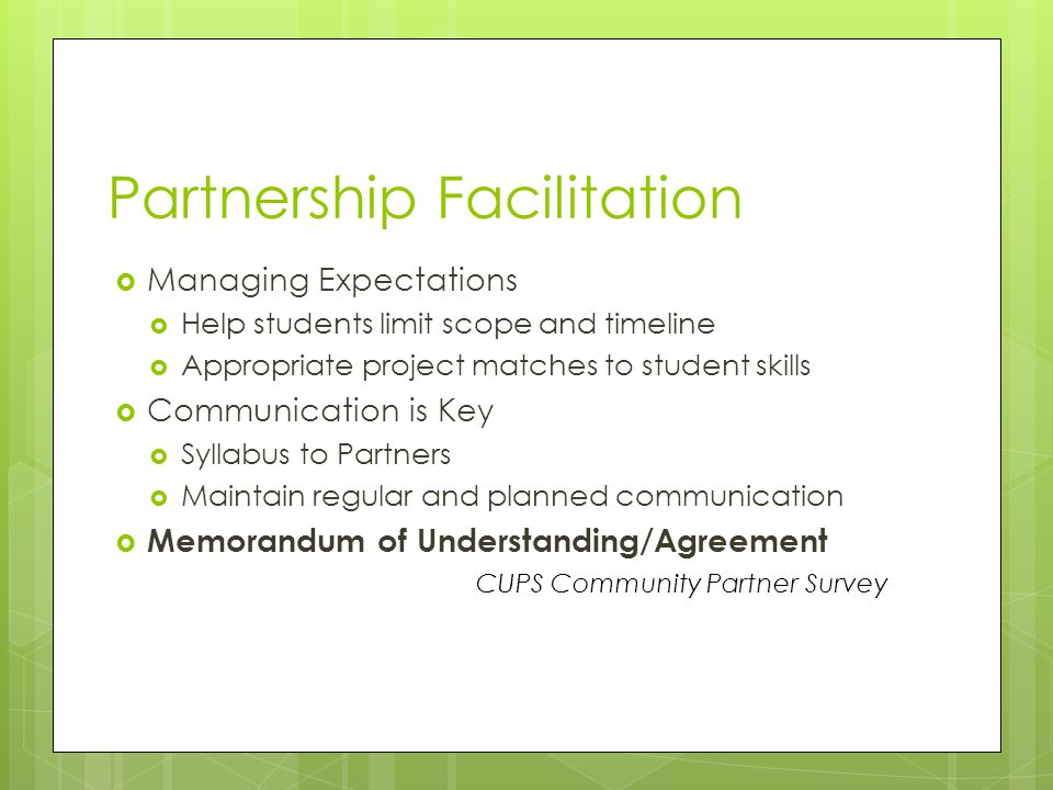 Partnership Facilitation