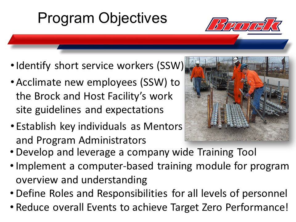 Program Objectives Identify short service workers (SSW)