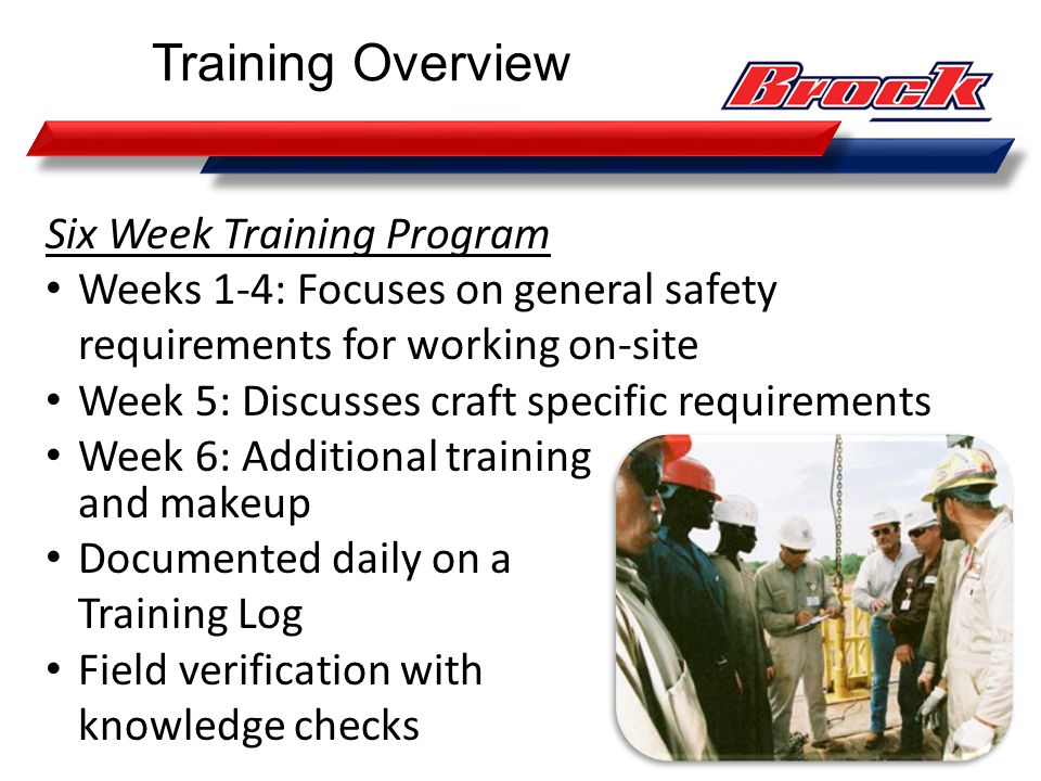Training Overview Six Week Training Program