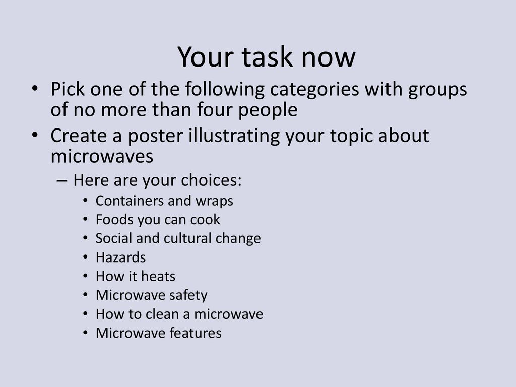 April 15 2014 Entry task: What do you use a microwave for? How often