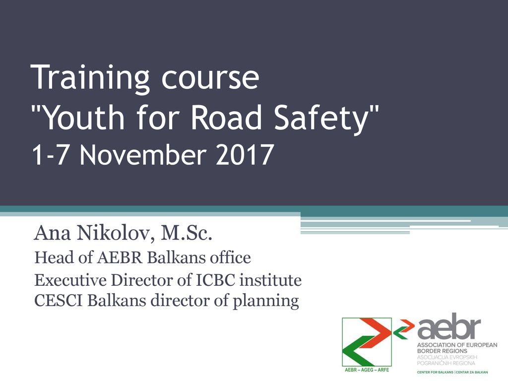 Training course Youth for Road Safety 1-7 November 2017