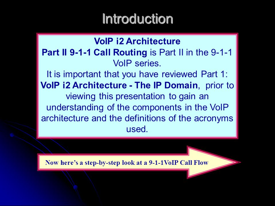 Introduction VoIP i2 Architecture Part II Call Routing is Part II in the VoIP series.