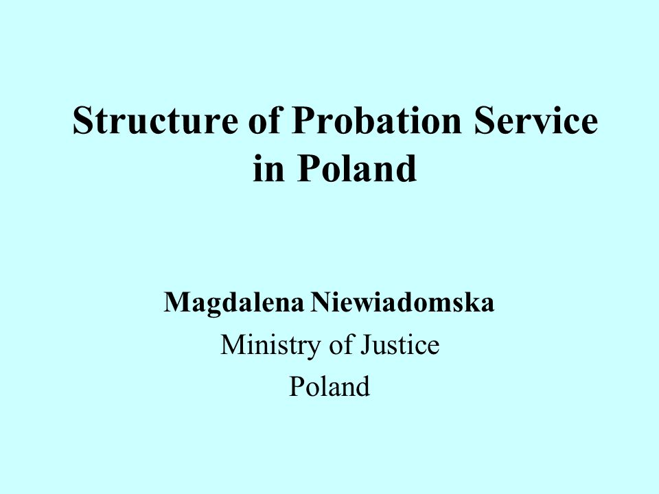 Structure of Probation Service in Poland