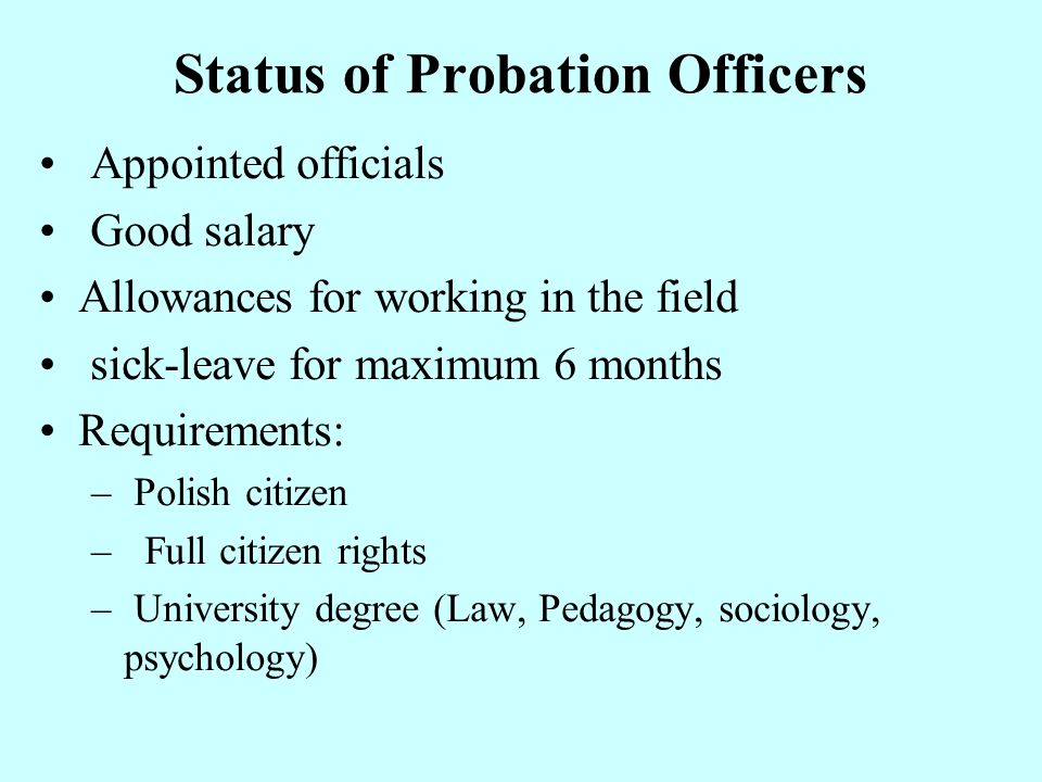 Status of Probation Officers