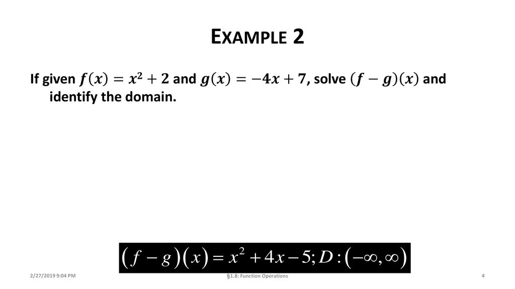 Operations with Functions - ppt download