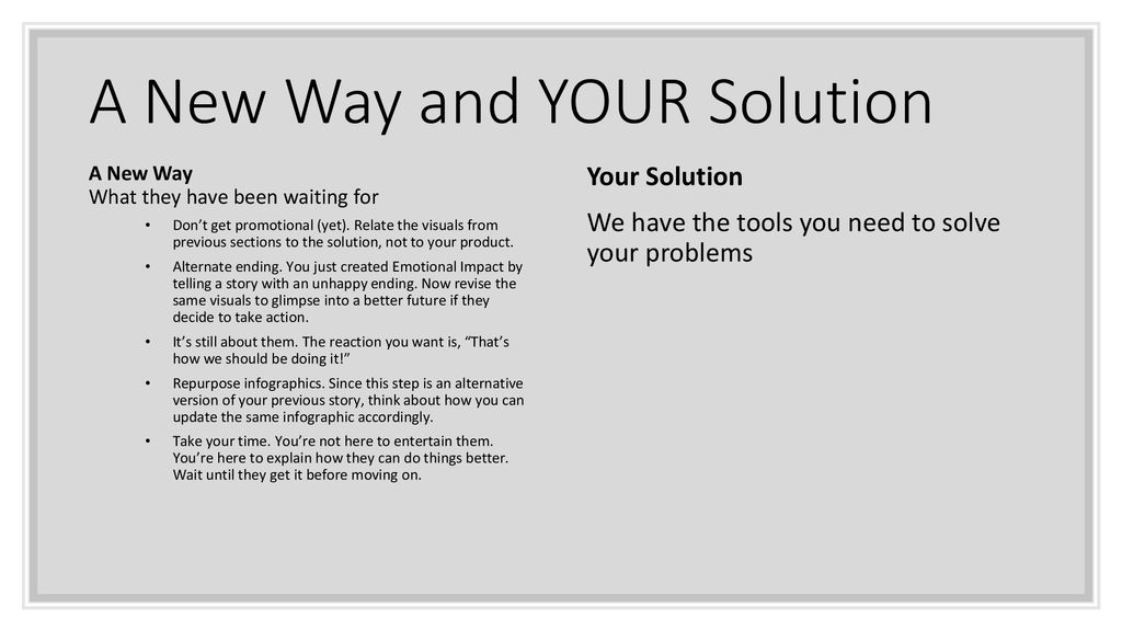A New Way and YOUR Solution