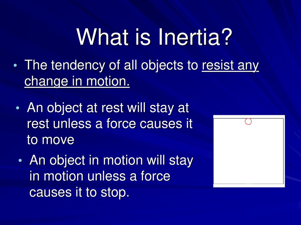 What is inertia the tendency of all objects to resist any change in