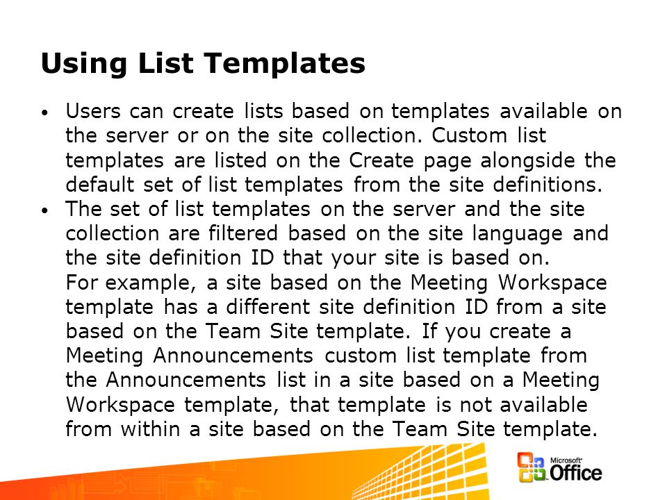 Managing the List Template Gallery