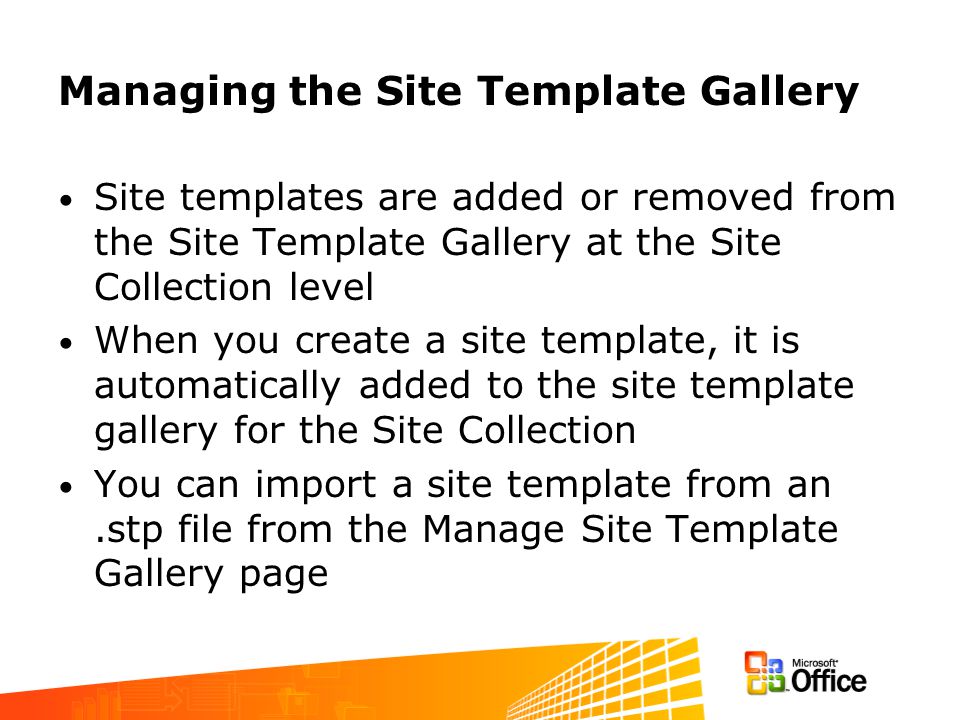 Managing Central Template Gallery