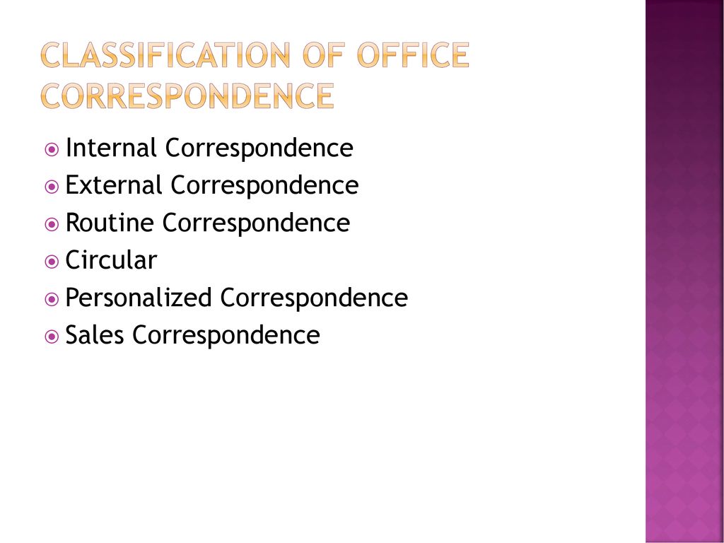 inter office correspondence meaning