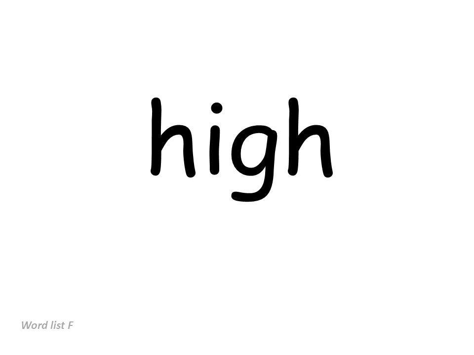 high Word list F