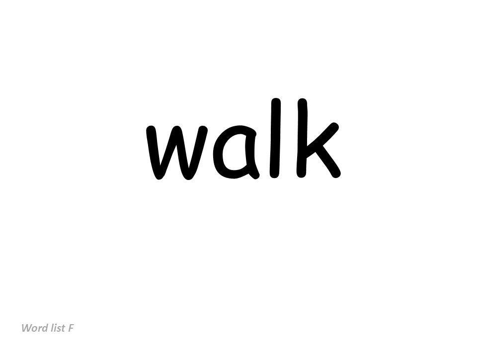 walk Word list F