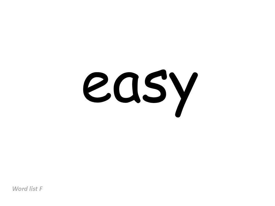 easy Word list F