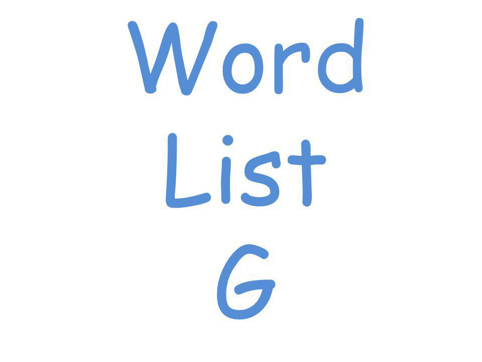 Word List G