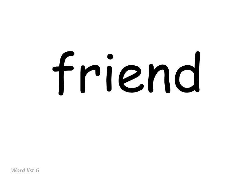 friend Word list G