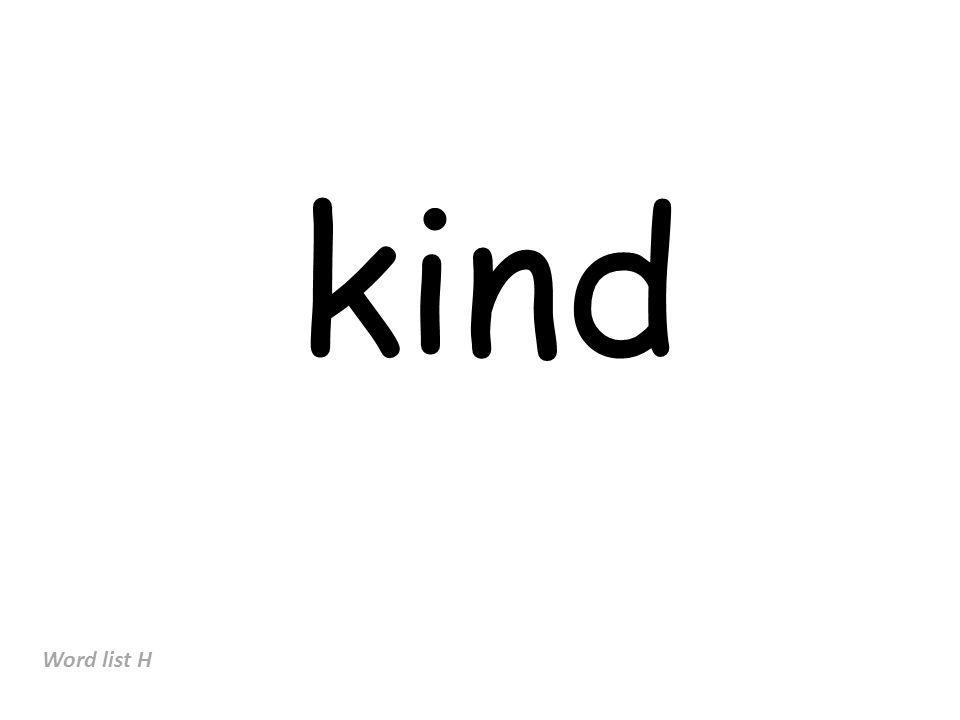 kind Word list H