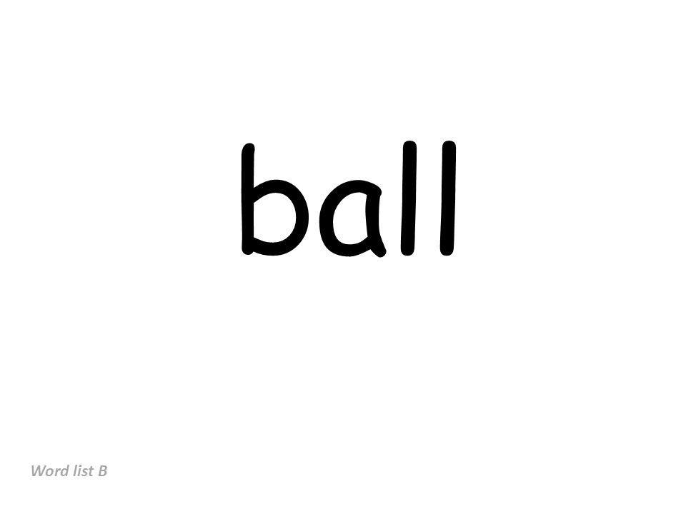 ball Word list B