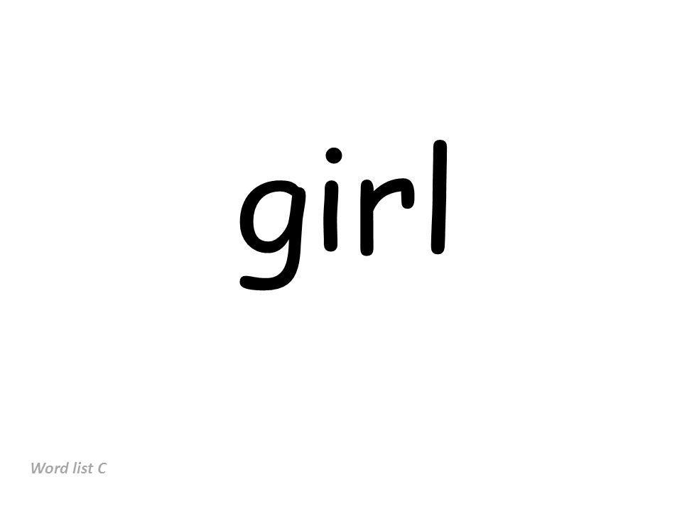 girl Word list C