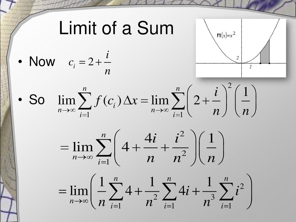 Area as the limit of a sum ppt download